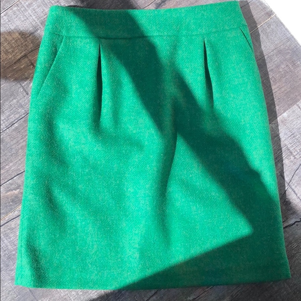 Boden Kelly Green Wool Pocket Dress Pencil Skirt